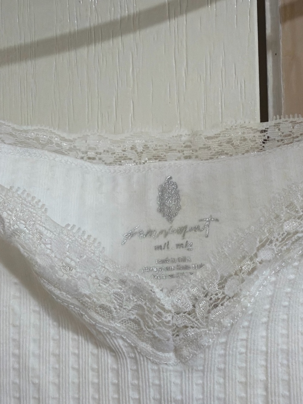 FP Movement by Free People White Ribbed Lace-Trim Tank - Picture 5 of 5